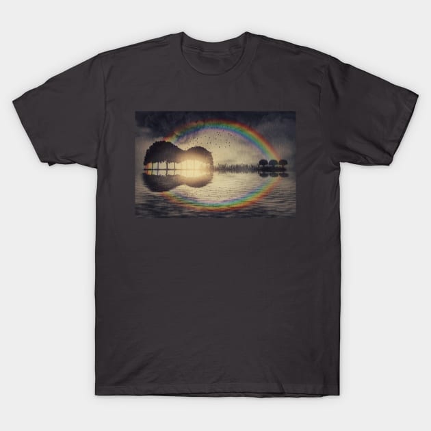 Guitar island over the rainbow T-Shirt by psychoshadow